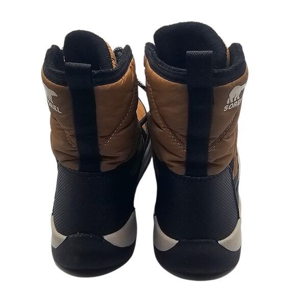 Sorel Kids Elk/Black Whitney II Short Lace Snow Waterproof Winter Utility Boots - Picture 5 of 10